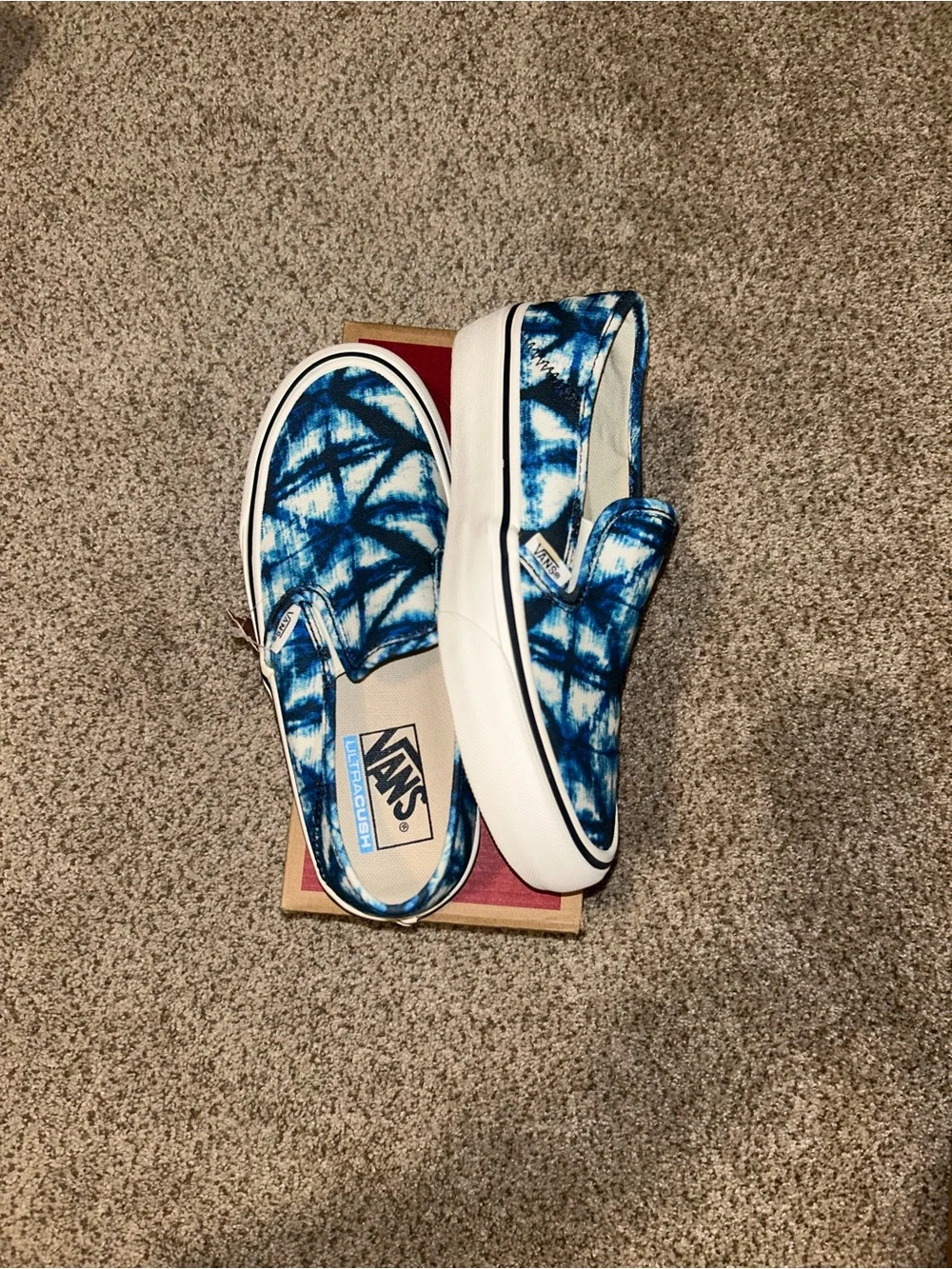 Vans Blue Tie-Dye Slip-On Canvas Sneakers